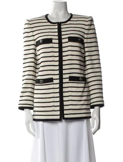 Pre-owned Veronica Beard Striped Evening Jacket In Neutral