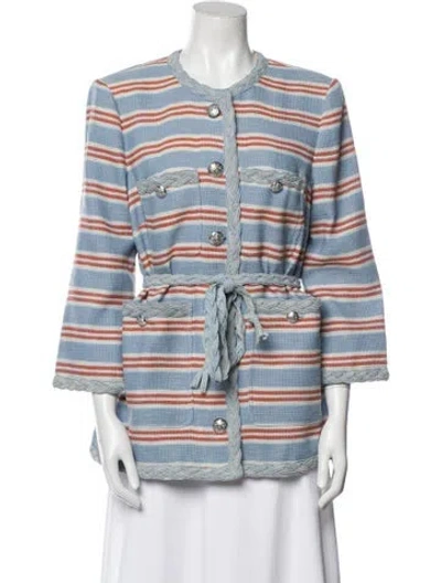 Pre-owned Veronica Beard Striped Evening Jacket W/ Tags In Blue