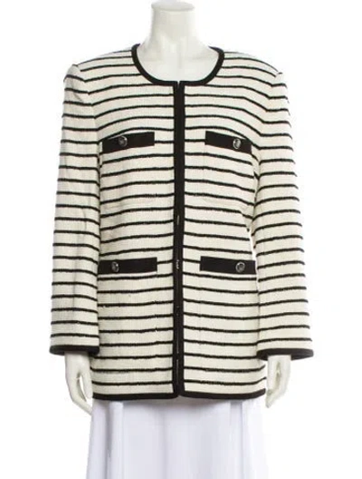 Pre-owned Veronica Beard Striped Evening Jacket W/ Tags In Neutral