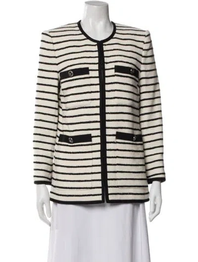 Pre-owned Veronica Beard Striped Evening Jacket W/ Tags In Neutral