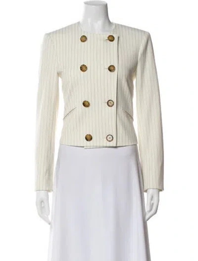 Pre-owned Veronica Beard Striped Evening Jacket W/ Tags In White