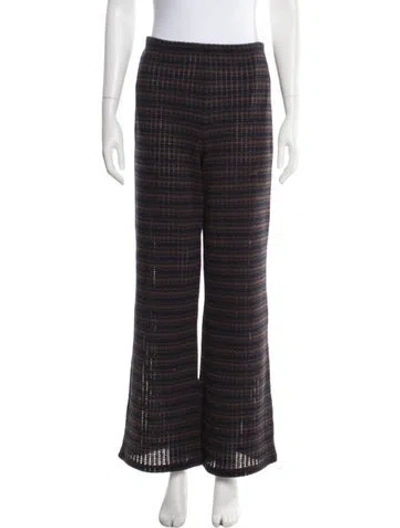 Pre-owned Veronica Beard Striped Flared Pants In Grey