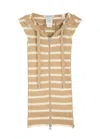 Veronica Beard Striped-intarsia Hooded Cashmere Dickey