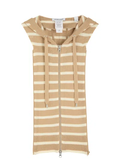 Veronica Beard Striped-intarsia Hooded Cashmere Dickey