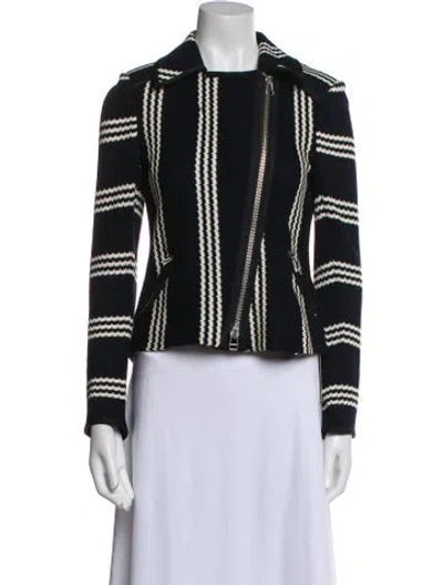 Pre-owned Veronica Beard Striped Jacket In Black