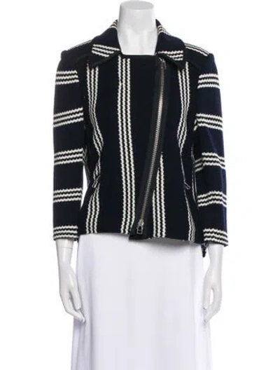 Pre-owned Veronica Beard Striped Jacket In Black