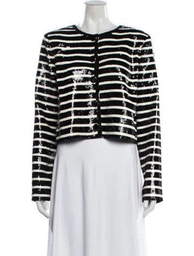 Pre-owned Veronica Beard Striped Jacket In Black