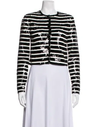 Pre-owned Veronica Beard Striped Jacket In Black