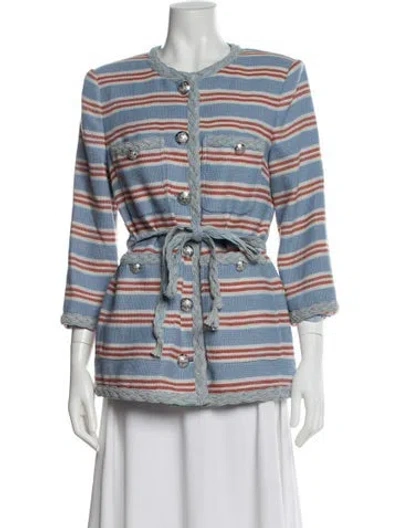 Pre-owned Veronica Beard Striped Jacket In Blue