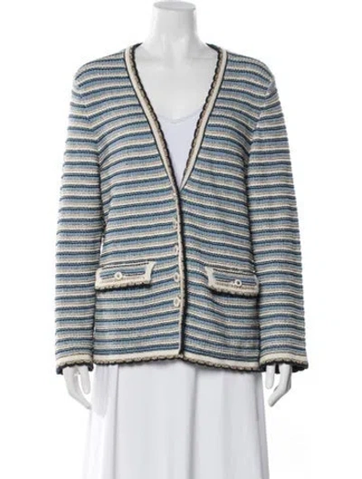 Pre-owned Veronica Beard Striped Jacket In Blue