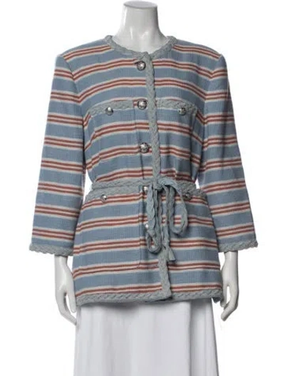 Pre-owned Veronica Beard Striped Jacket In Blue