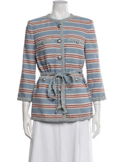 Pre-owned Veronica Beard Striped Jacket In Blue