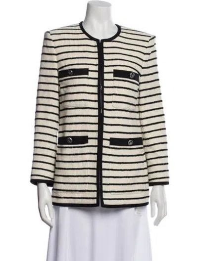 Pre-owned Veronica Beard Striped Jacket In Neutral