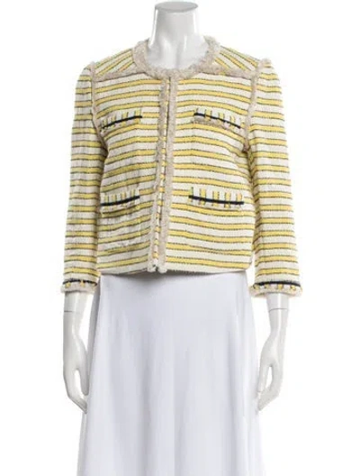 Pre-owned Veronica Beard Striped Jacket In Neutral