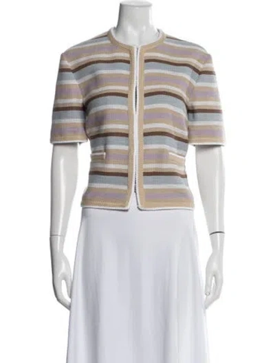 Pre-owned Veronica Beard Striped Jacket In Neutral