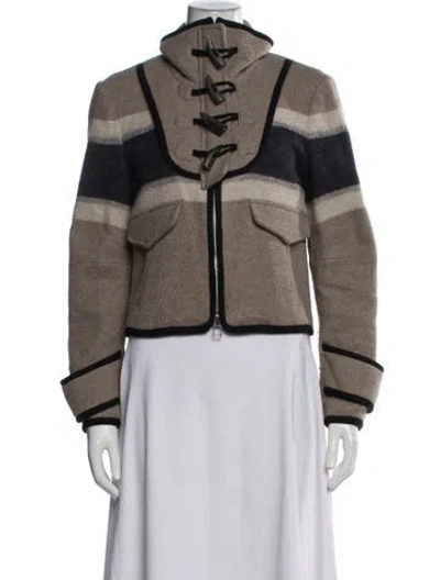 Pre-owned Veronica Beard Striped Jacket In Neutral
