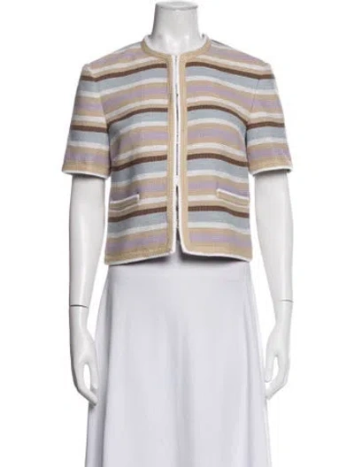 Pre-owned Veronica Beard Striped Jacket In Neutrals