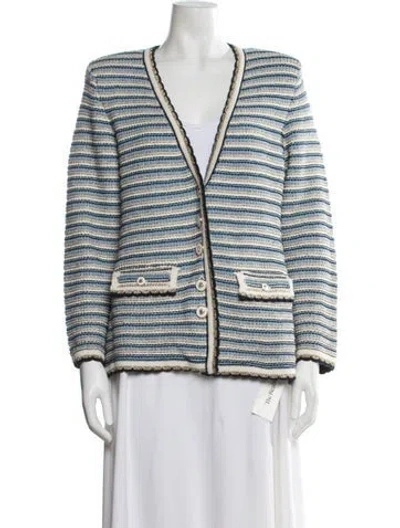 Pre-owned Veronica Beard Striped Jacket W/ Tags In Blue