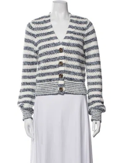 Pre-owned Veronica Beard Striped Jacket In White