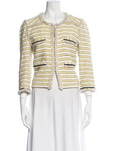 Pre-owned Veronica Beard Striped Jacket In Yellow