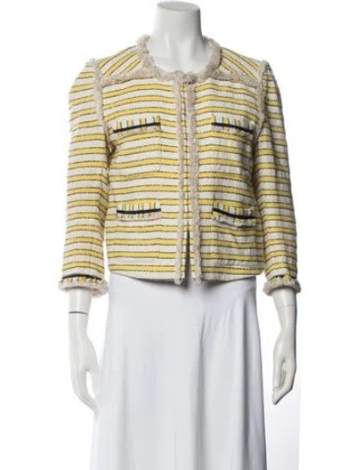 Pre-owned Veronica Beard Striped Jacket In Yellow