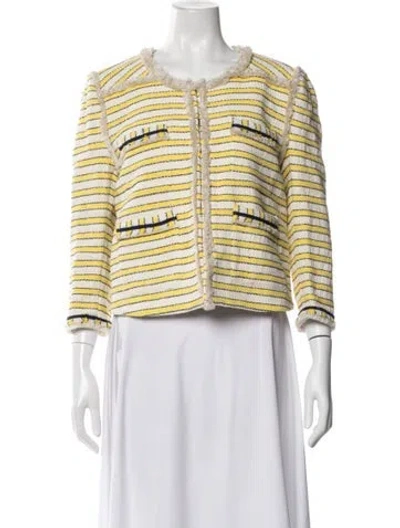 Pre-owned Veronica Beard Striped Jacket In Yellow