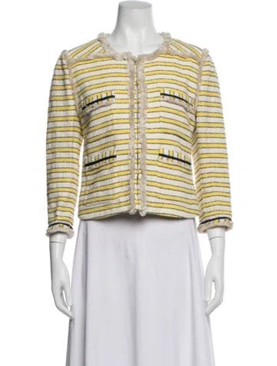 Pre-owned Veronica Beard Striped Jacket In Yellow