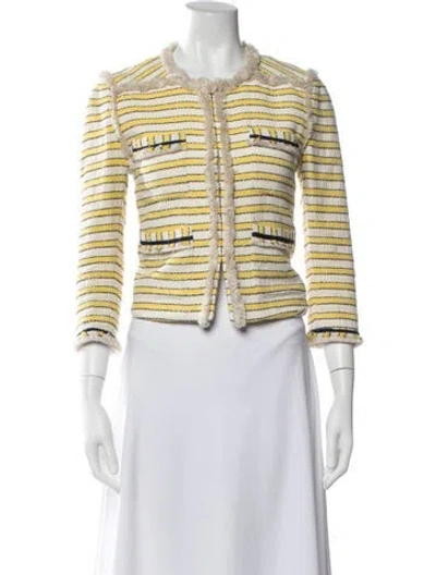 Pre-owned Veronica Beard Striped Jacket In Yellow