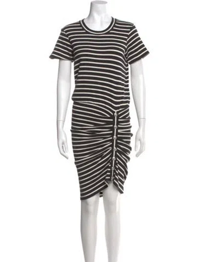 Pre-owned Veronica Beard Striped Knee-length Dress In Black