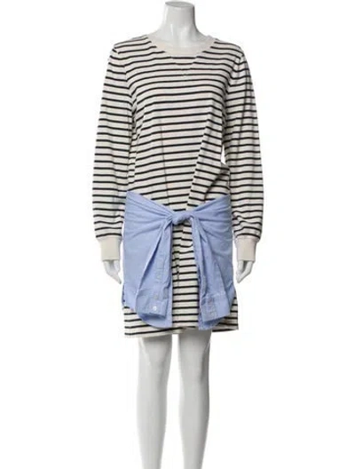 Pre-owned Veronica Beard Striped Knee-length Dress In Blue