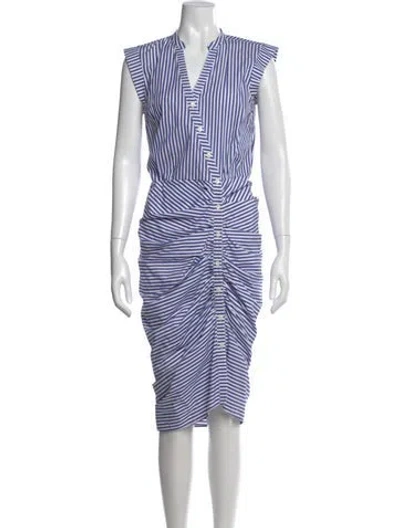 Pre-owned Veronica Beard Striped Knee-length Dress In Blue