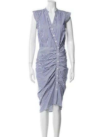Pre-owned Veronica Beard Striped Knee-length Dress In Blue