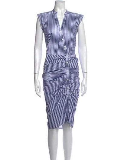 Pre-owned Veronica Beard Striped Knee-length Dress In Blue