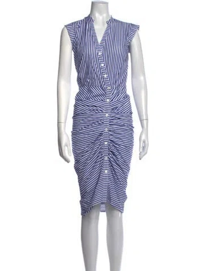 Pre-owned Veronica Beard Striped Knee-length Dress In Blue