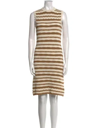Pre-owned Veronica Beard Striped Knee-length Dress In Neutral