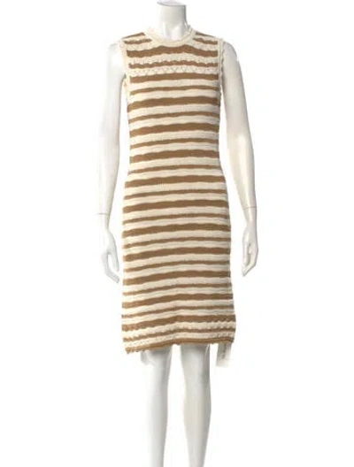 Pre-owned Veronica Beard Striped Knee-length Dress In Neutral