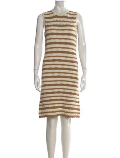 Pre-owned Veronica Beard Striped Knee-length Dress In Neutral