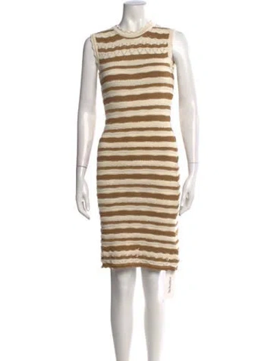 Pre-owned Veronica Beard Striped Knee-length Dress In Neutral