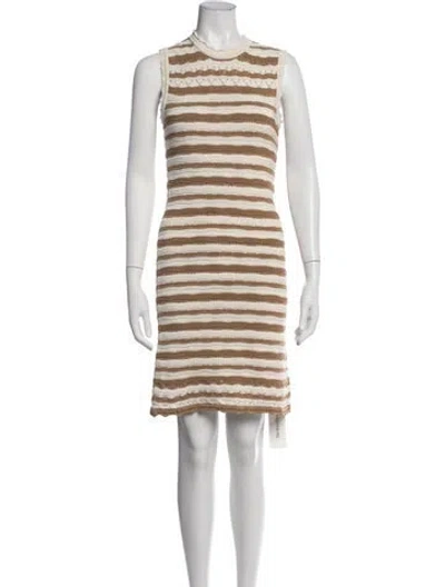 Pre-owned Veronica Beard Striped Knee-length Dress In Neutrals