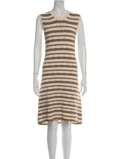 Pre-owned Veronica Beard Striped Knee-length Dress In Neutrals