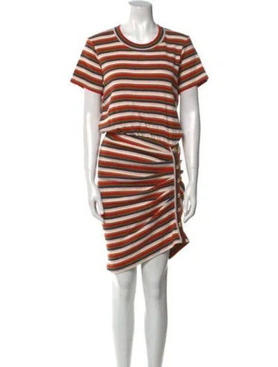 Pre-owned Veronica Beard Striped Knee-length Dress In Red