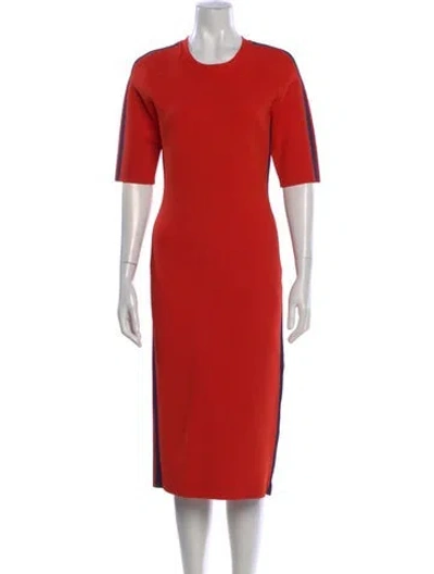 Pre-owned Veronica Beard Striped Knee-length Dress In Red