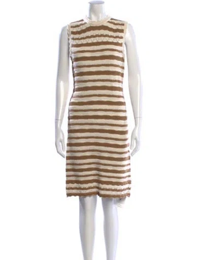 Pre-owned Veronica Beard Striped Knee-length Dress W/ Tags In Neutral