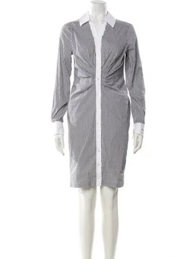 Pre-owned Veronica Beard Striped Knee-length Dress In White