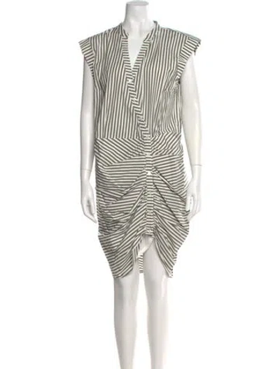 Pre-owned Veronica Beard Striped Knee-length Dress In White