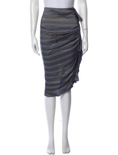 Pre-owned Veronica Beard Striped Knee-length Skirt In Black