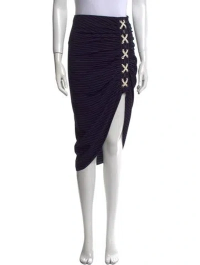 Pre-owned Veronica Beard Striped Knee-length Skirt In Blue
