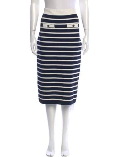 Pre-owned Veronica Beard Striped Knee-length Skirt In Blue