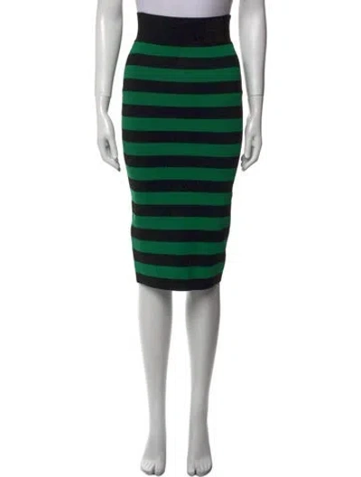Pre-owned Veronica Beard Striped Knee-length Skirt In Green