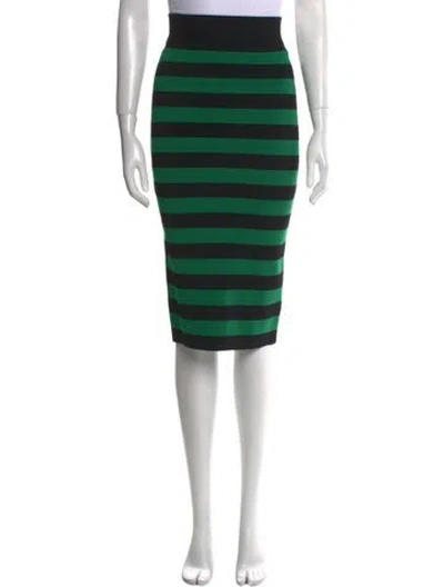 Pre-owned Veronica Beard Striped Knee-length Skirt In Green